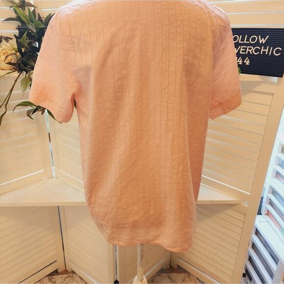 RAG & BONE PEACH SMALL STRIPE DRAPE BLOUSE - Picture 6 of 7